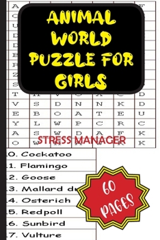 Paperback Animal World Puzzle for Girls: Stress Manager Book