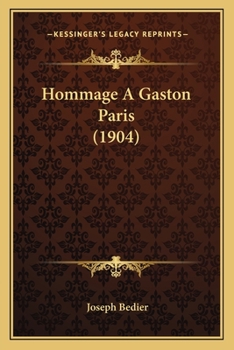 Paperback Hommage A Gaston Paris (1904) [French] Book