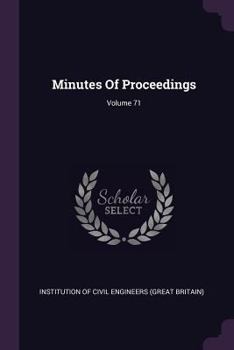 Paperback Minutes of Proceedings; Volume 71 Book