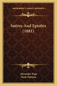 Paperback Satires And Epistles (1881) Book