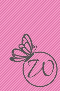 Paperback W: Initial W Monogram Notebook Journal Gift Circular Butterfly design Book