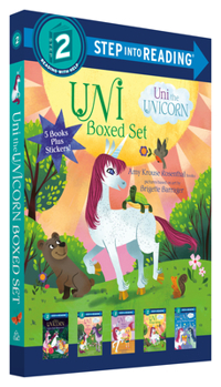 Paperback Uni the Unicorn Step Into Reading Boxed Set: Uni Brings Spring; Uni's First Sleepover; Uni Goes to School; Uni Bakes a Cake; Uni and the Perfect Prese Book