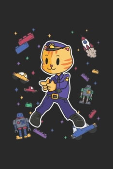 Funny Police Cat Notebook: Graph Paper Journal 6x9 - 120 Pages