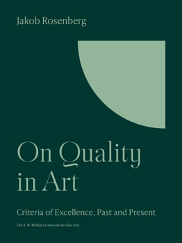 Hardcover On Quality in Art: Criteria of Excellence, Past and Present Book