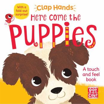 Board book Here Come the Puppies: A touch-and-feel board book with a fold-out surprise (Clap Hands) Book