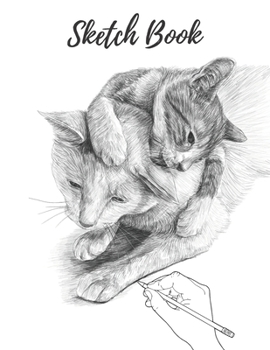 Sketch Book for Drawing: 8.5" X 11" (21.59 x 27.94 cm), 120 Large Blank Page Sketchbook for Drawing, Painting, Sketching and Creative Doodling (Cat Design Sketch Pad)