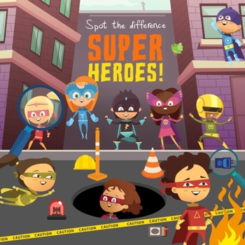 Paperback Spot the Difference - Superheroes!: A Fun Search and Solve Book for 3-6 Year Olds [Large Print] Book