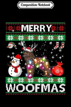 Composition Notebook: Irish Water Spaniel Merry Woofmas Christmas  Journal/Notebook Blank Lined Ruled 6x9 100 Pages