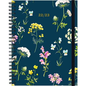 Spiral-bound Freshly Picked Flowers 2022-23 8.5 X 11 Hardcover Academic Weekly Planner Book