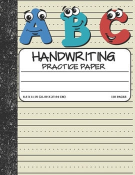 Paperback Handwriting Practice Paper: Dotted Mid-lines 110 Pages Uppercase and Lowercase Writing Sheets Notebook For Kids (Kindergarten To 3rd Grade Student Book