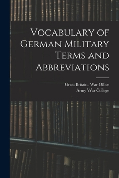 Paperback Vocabulary of German Military Terms and Abbreviations Book