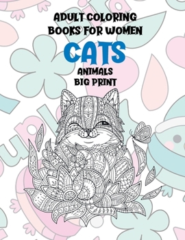 Paperback Adult Coloring Books for Women Big Print - Animals - Cats Book