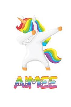 Paperback Aimee: Aimee 6x9 Journal Notebook Dabbing Unicorn Rainbow Book