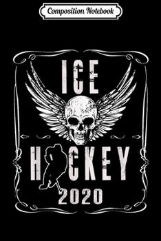 Paperback Composition Notebook: Vintage Skull Flag Skull Ice Hockey Player Journal/Notebook Blank Lined Ruled 6x9 100 Pages Book