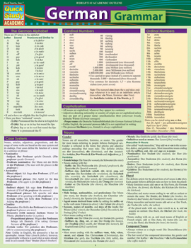 Pamphlet German Grammar: Quickstudy Laminated Reference Guide Book