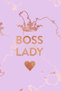 Boss Lady: Inspirational Quote Bullet Journal, Beautiful Pink Marble and Rose Gold | 6 x 9, 120 Dot Grid Pages