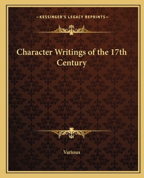 Paperback Character Writings of the 17th Century Book