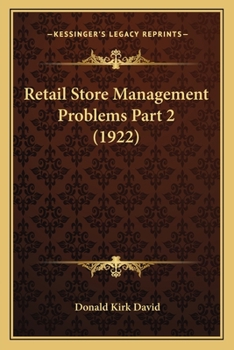 Paperback Retail Store Management Problems Part 2 (1922) Book