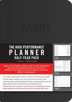 Diary The High Performance Planner Half-Year Pack: 3 Planners = 6-Month Supply Book