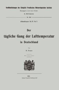 Paperback Der Tägliche Gang Der Lufttemperatur in Deutschland [German] Book