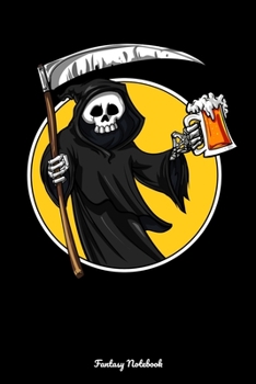 Paperback Fantasy Notebook: Grim Reaper Party Notebook Book