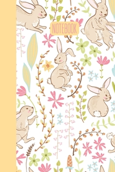Notebook: Small Stylish Journal for Writing, Journaling, To Do Lists, Notes, Gratitude, Ideas, and More with Whimsical Bunny Pattern Cover Design in Sweet Pastels