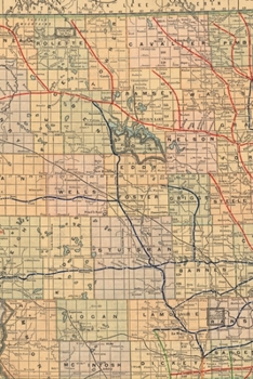 Paperback North Dakota Vintage Map Field Journal Notebook, 50 pages/25 sheets, 4x6 Book