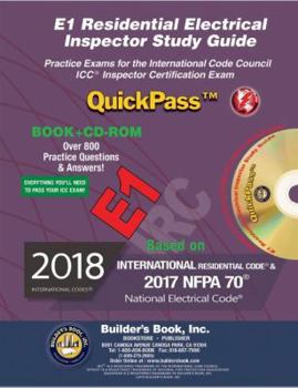 Perfect Paperback E1 Residential Electrical Inspector QuickPass Study Guide Based On 2018 IRC & NFPA 70 Book