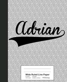Paperback Wide Ruled Line Paper: ADRIAN Notebook Book