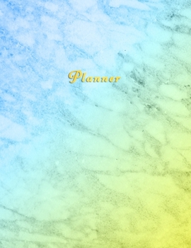 Planner: Personal no dates anytime start planner | Weekly format with to do lists and priorities | Over 2 years worth of planning | Blue and yellow Marble Cover Design