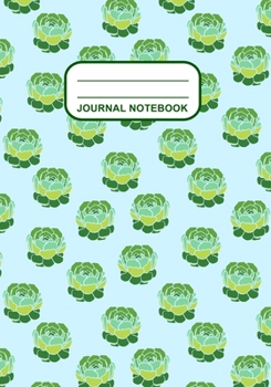 Paperback Journal Notebook: Journal, Notebook, Or Diary - Green Echeveria Succulent Pattern Cover Design - 120 Blank Lined Pages - 7" X 10" - Matt Book