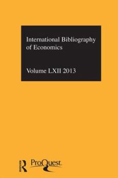 Ibss: Economics: 2013 Vol.62: International Bibliography of the Social Sciences