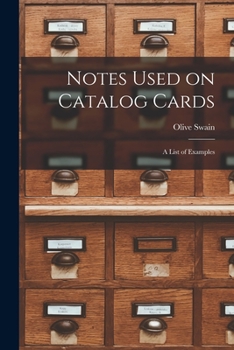 Paperback Notes Used on Catalog Cards: a List of Examples Book