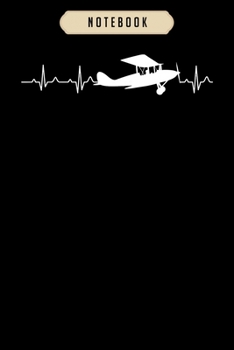 Notebook: Flying pilo aviation heartbeat  Notebook|6x9(100 pages)Blank Lined Paperback Journal For Student, kids, women, girls, boys, men, birthday gifts|Pilot gifts notebook