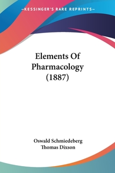 Paperback Elements Of Pharmacology (1887) Book