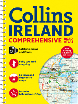 Spiral-bound Collins Ireland Comprehensive Road Atlas Book