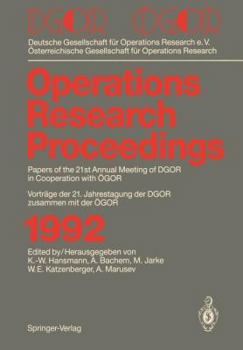 Dgor / Ogor: Papers of the 21th Annual Meeting of Dgor in Cooperation with Ogor Vortrage Der 21. Jahrestagung Der Dgor Zusammen Mit Ogor