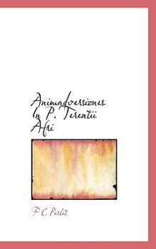 Paperback Animadversiones in P. Terentii Afri Book