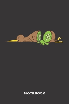 Kiwi bird cutted like a Kiwi fruit Notebook: Dot Grid Journal/Logbook for animal friends, who love the flightless kiwi bird from New Zealand