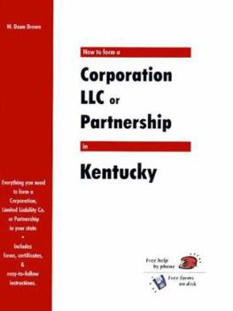 Paperback How to Form a Corporation LLC or Partnership in Kentucky Book