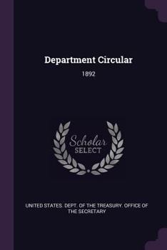 Paperback Department Circular: 1892 Book
