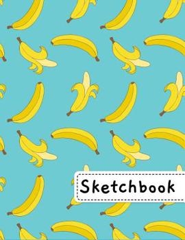 Paperback Sketchbook: Cool Bananas Sketchbook, 8.5" x 11", 110 Pages, Large Blank Drawing Book For Kids With Colored Banana Fruit Pattern Book