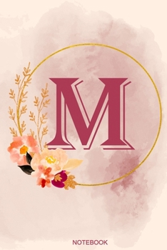 M Notebook: Journal Notebook with one Letter - White unique Softcover Design | Cute gift for Women and Girls | 6" x 9" Dot Grid - Journal, Notebook, Diary, Composition Book