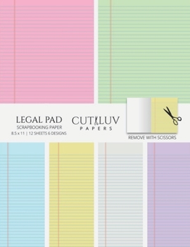 Legal Pad Collage Paper for Scrapbooking: Back To School Office Themed Decorative Paper for Crafting