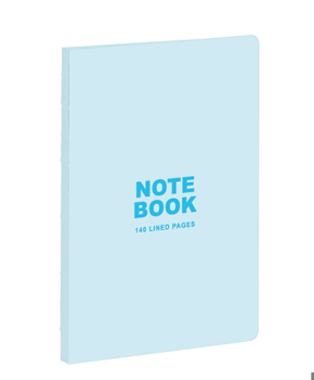 Teneues - A5 Notebook, Pastel Blue, 140 Lined Pages, Raw Sewn Spine, Lays Flat: A5 Notebook Lined Pages
