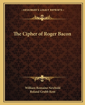Paperback The Cipher of Roger Bacon Book