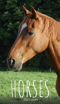 Paperback Horses 2021 Diary: Slim Pocket Calendar, Monthly Planner, Date Book, Organizer, Notepad Book