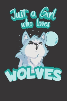 Paperback Notebook: Wolf Wolves Animal Wildlife Cute Dot Grid 6x9 120 Pages Book