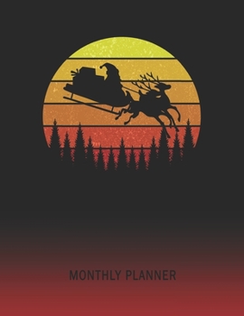 Monthly Planner: Reindeer | 2 Year Planning for Jan 2020 to Dec 2021 | Retro Vintage Sunset Cover | January 20 - December 21 | Planning Organizer ... | Plan Days, Set Goals & Get Stuff Done