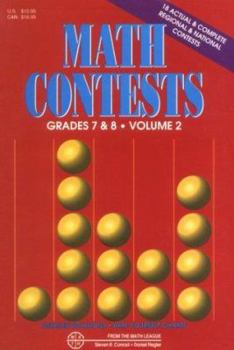 Paperback Math Contests - Grades 7 and 8 Vol. 2: School Years: 1982-83 Through 1990-91 Book